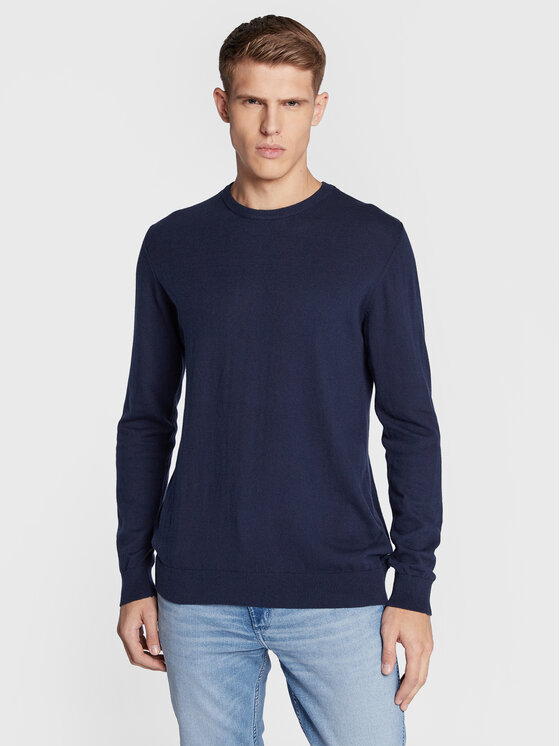 Wrangler Wrangler Sweter Crewneck W8A02P114 112132345 Granatowy Regular Fit
