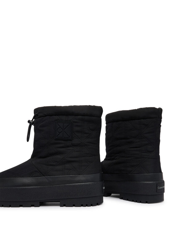 Calvin Klein Calvin Klein Stivali da neve Vulc Flatform Snowboot Nyl Aop HW0HW03437 Nero