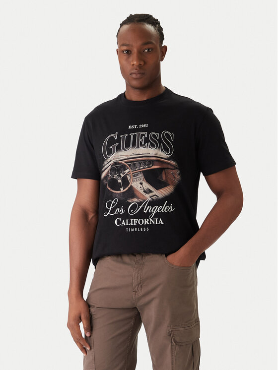 Guess Guess T-Shirt M6RI13 K8FQ4 Černá Regular Fit
