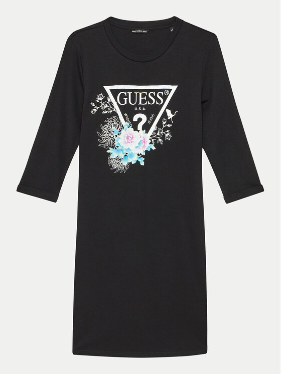 Guess Vsakodnevna Obleka J3YK13 KA6W4 Črna Regular Fit