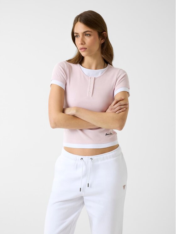 Guess Jeans Guess Jeans Top 183272 Fioletowy Classic Fit