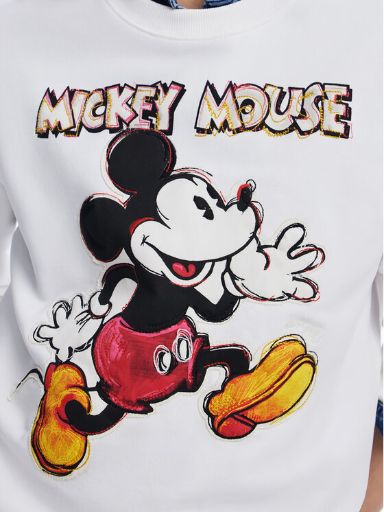 Desigual Desigual Felpa Avery Mickey 25SWSK45 Écru Regular Fit