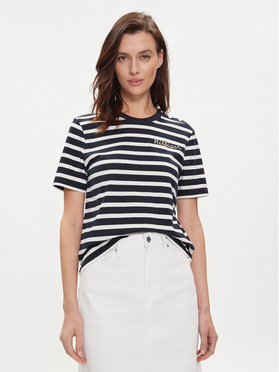Tommy Hilfiger Tričko Gold Button WW0WW41211 Tmavomodrá Regular Fit