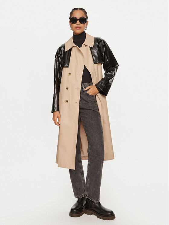 Sisley Sisley Καπαρτίνα 2XDXLN04K Μπεζ Oversize