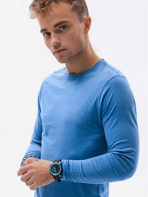 Ombre Ombre S dlouhým rukávem L131 Modrá Slim Fit