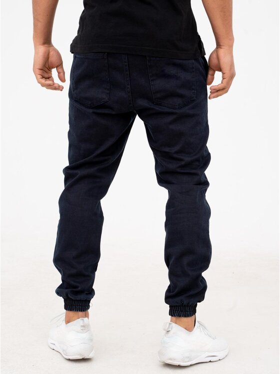 Urban City Urban City Jeansy Spodnie Jeansowe Jogger Męskie Granatowe UrbanCity Promo Classic L Granatowy Regular Fit