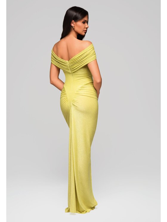 Ombre Ombre Sukienka koktajlowa LA-OM-DLR182 Zielony Regular Fit
