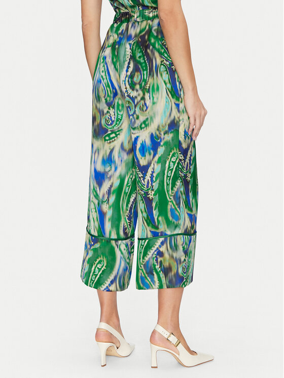 Simona Corsellini Simona Corsellini Spodnie materiałowe P25CPPA02501 Zielony Relaxed Fit