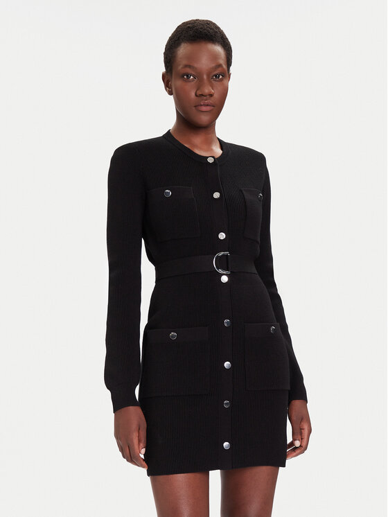 Liu Jo Liu Jo Úpletové šaty MF5371 MS99E Černá Slim Fit
