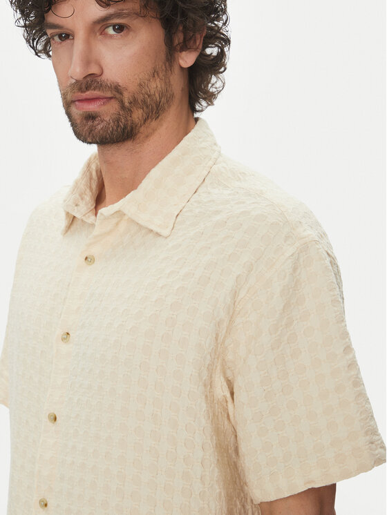 Jack&Jones Jack&Jones Marškiniai Dobby 12277184 Smėlio Relaxed Fit
