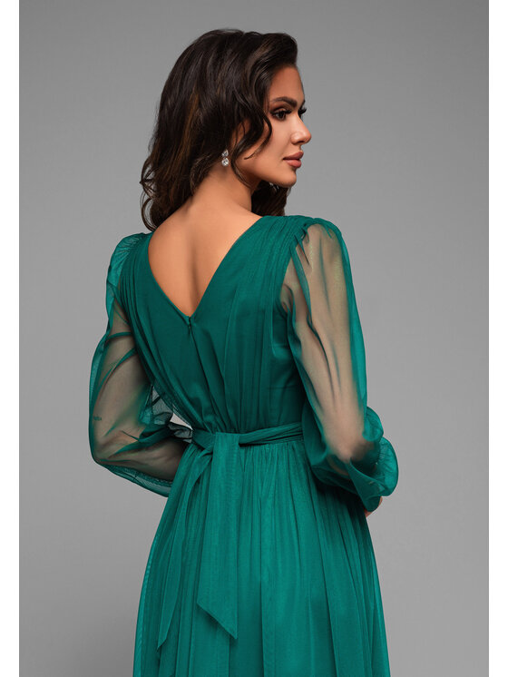 Ombre Ombre Sukienka koktajlowa LA-OM-DLR007 Zielony Regular Fit