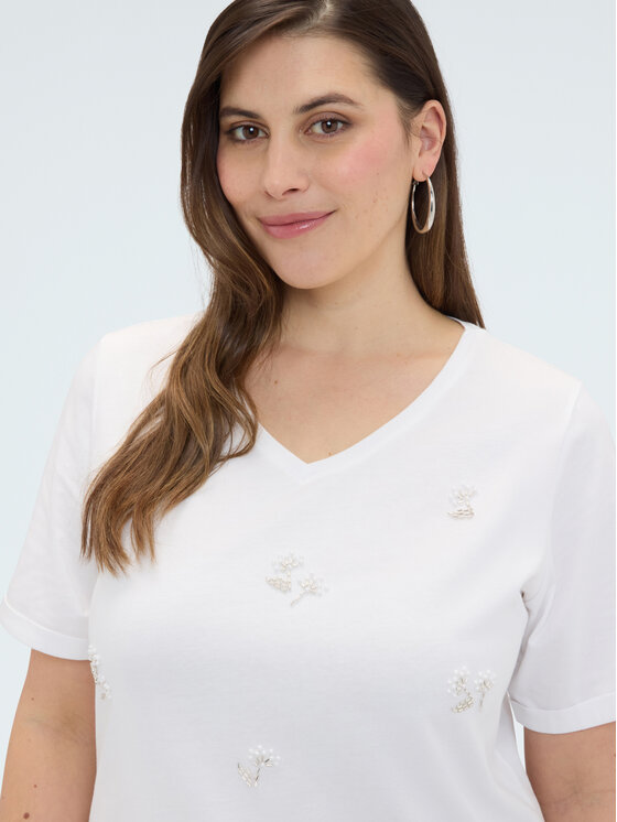 Fiorella Rubino Fiorella Rubino T-Shirt G0BML009209N011 Biały Regular Fit