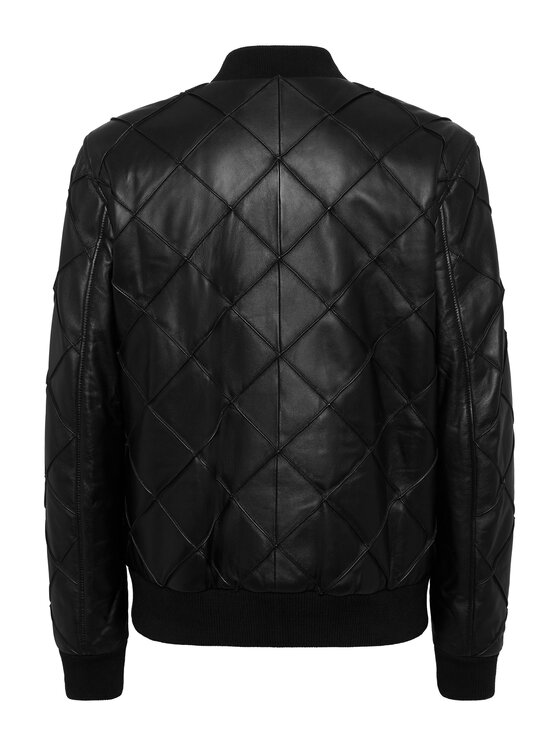 PHILIPP PLEIN PHILIPP PLEIN Kurtka skórzana 9483 Czarny Regular Fit