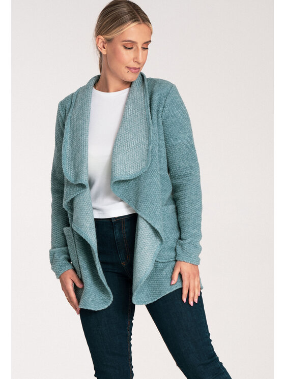FIGL FIGL Kardigan M1043 Zielony Loose Fit