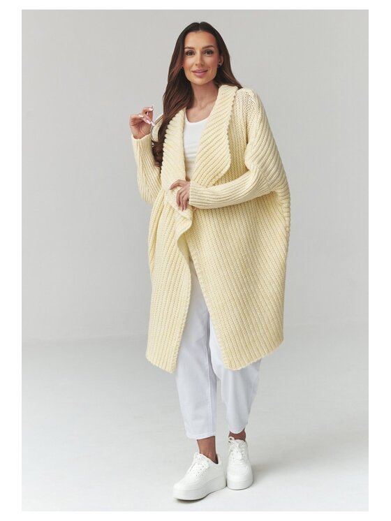 Makadamia Makadamia Sweter S173 Żółty Loose Fit