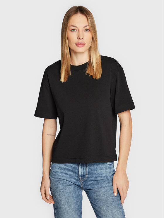 Gina Tricot Gina Tricot T-Shirt Basic 10469 Czarny Regular Fit