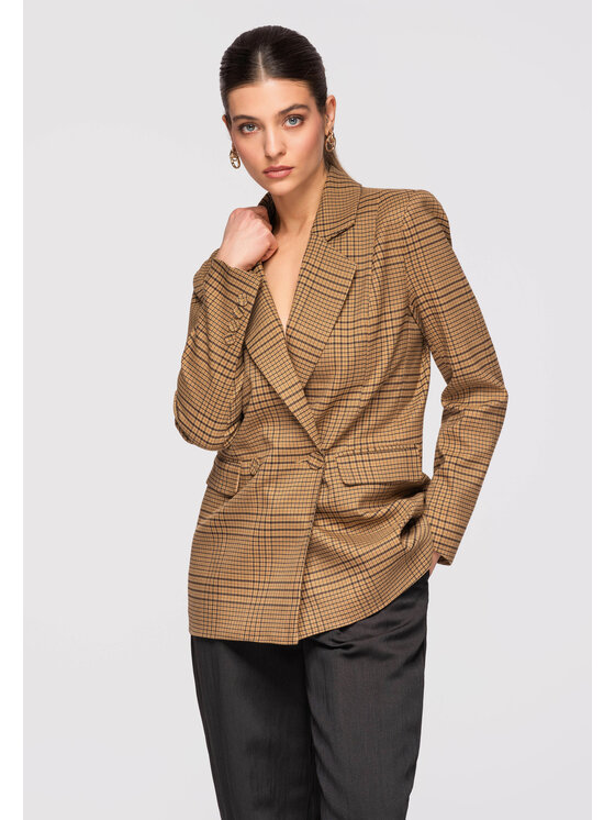 Ombre Ombre Marynarka OW-BLZB-0112 Bordowy Regular Fit