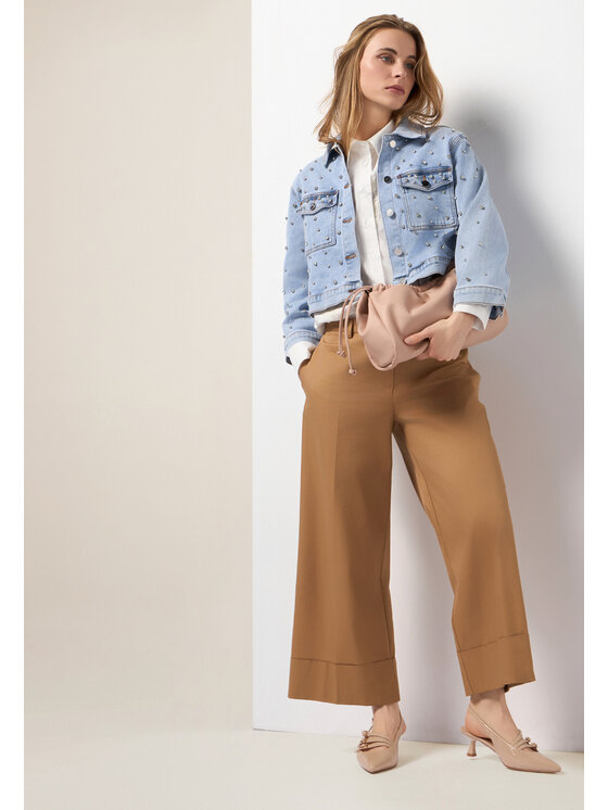 Oltre Oltre Spodnie materiałowe P065R008589N012 Brązowy Baggy Fit