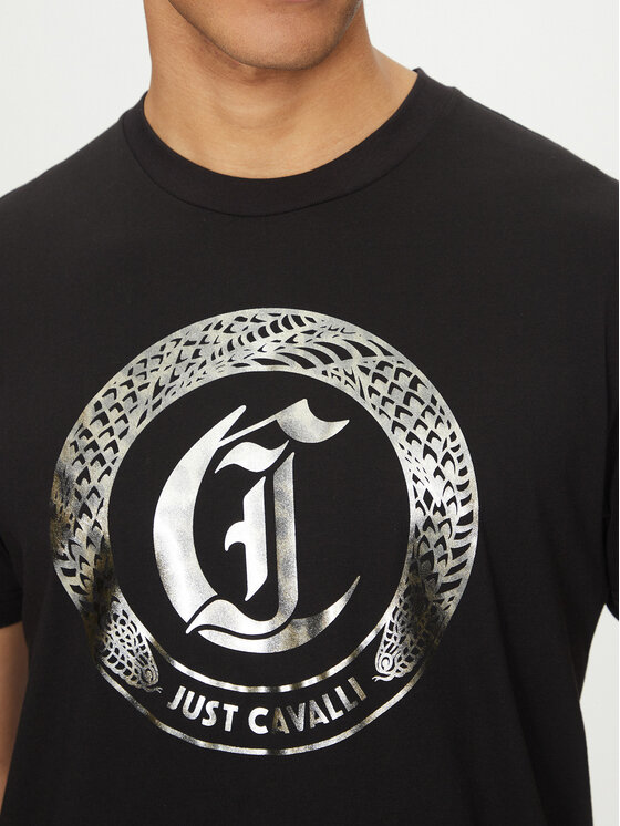 Just Cavalli Just Cavalli T-Shirt 78OAHT14 Černá Regular Fit