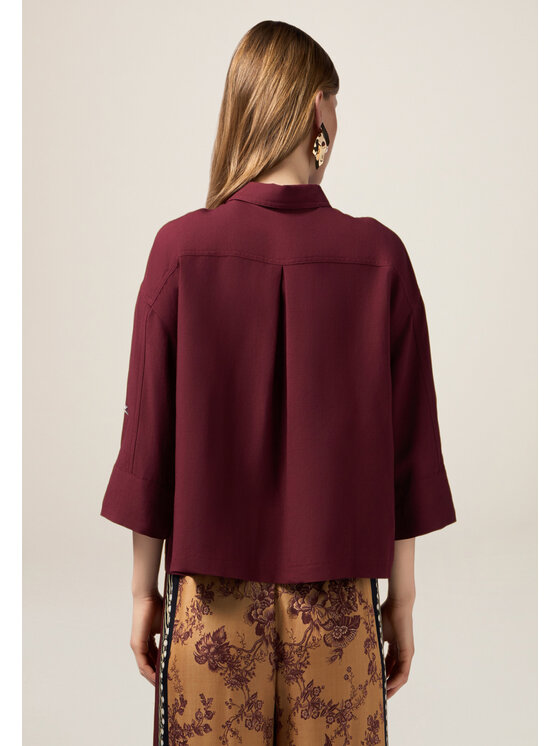 Oltre Oltre Blusa R205J000289N036 Bordeaux Regular Fit