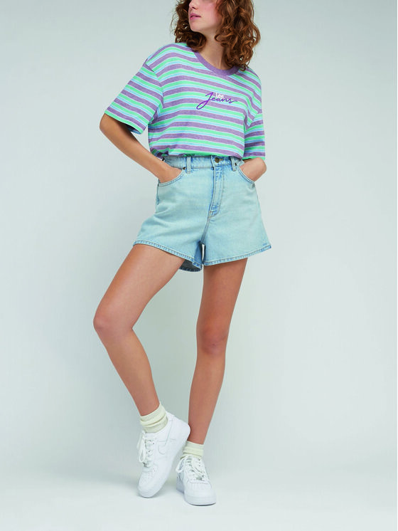 Lee Lee Szorty jeansowe Carol L37CHGB33 112330588 Błękitny Regular Fit