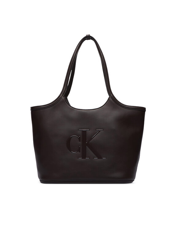 Calvin Klein Calvin Klein Kabelka Bold Ck Shopper LV04F3562G Tmavě hnědá