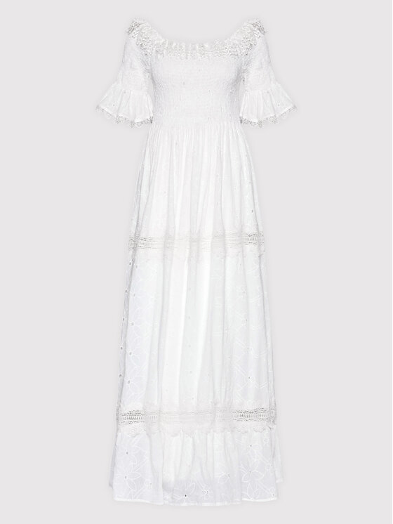 Iconique Iconique Sukienka letnia Mara IC22 022 Biały Regular Fit