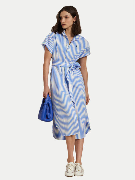 Polo Ralph Lauren Košeľové šaty 211959911001 Modrá Regular Fit