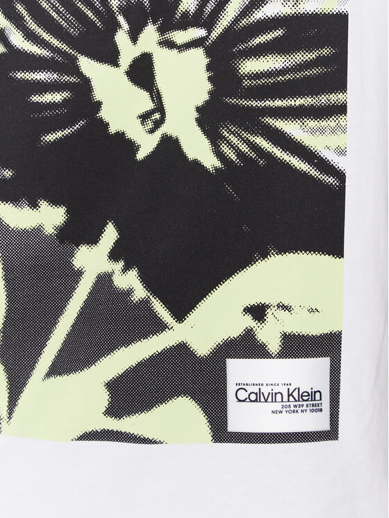 Calvin Klein Calvin Klein T-shirt Flower Print K20K205317 Bijela Regular Fit