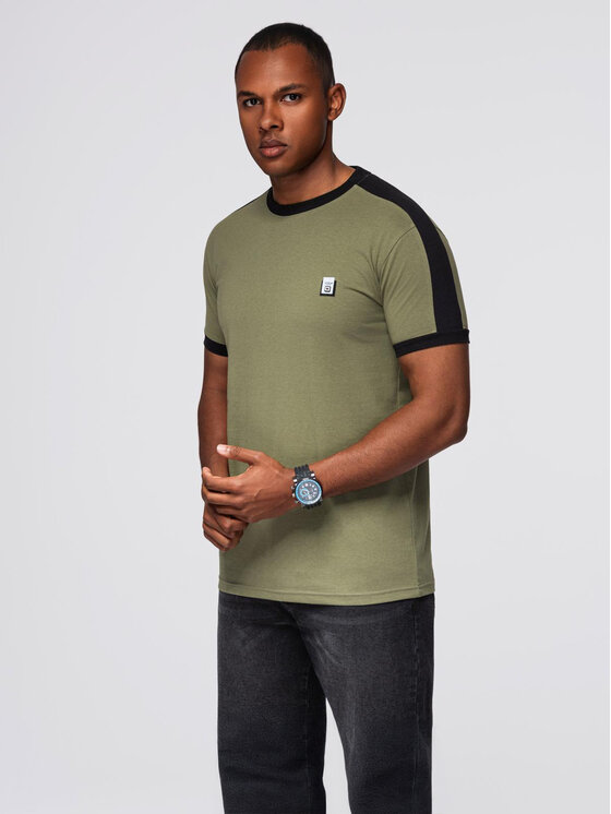 Ombre Ombre T-Shirt OM-TSCT-0115 Khaki Regular Fit