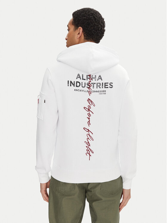 Alpha Industries Alpha Industries Mikina Signature Back Print 148341 Bílá Regular Fit