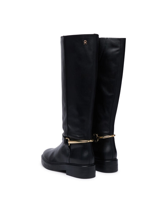 Tommy Hilfiger Tommy Hilfiger Stivali al ginocchio Th Stud Leather Knee Riding Boot FW0FW09608 Nero