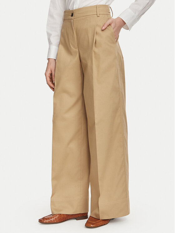 Tommy Hilfiger Tommy Hilfiger Pantaloni di tessuto Dressing WW0WW50135 Beige Wide Leg