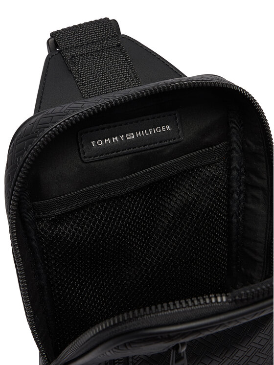 Tommy Hilfiger Tommy Hilfiger Taška cez rameno Embossed Flag Sling Bag AM0AM14191 Čierna