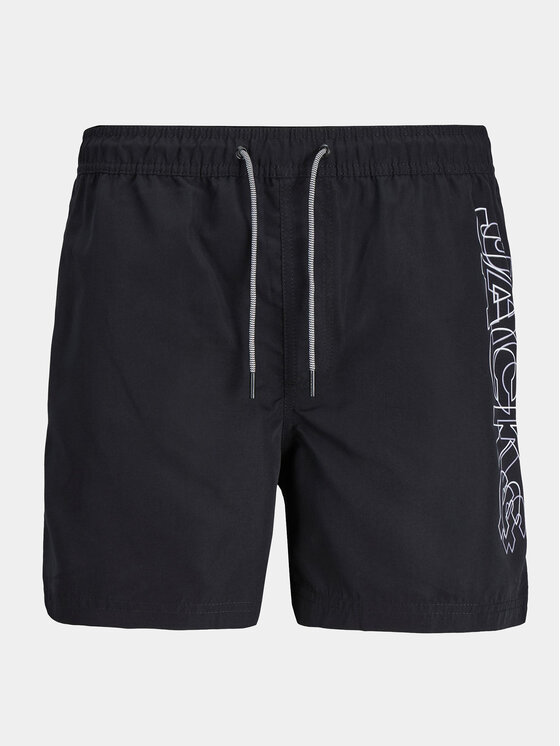 Jack & Jones Junior Pantaloni scurți pentru înot Fiji 12253748 Negru Regular Fit