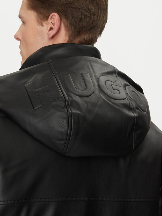 HUGO HUGO Kurtka z imitacji skóry Misian2441 50522494 Czarny Relaxed Fit