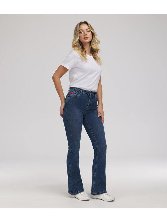 Lee Cooper Lee Cooper Jeansy JEANS D BECCA 2418 STONE USED Niebieski Bootcut Fit