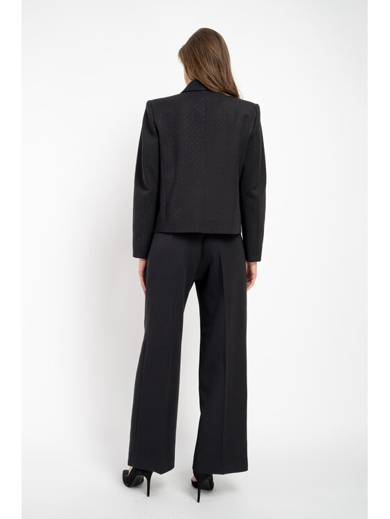 CLICK CLICK Kalhoty z materiálu 70-839 Černá Relaxed Fit