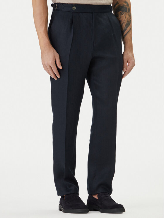 BOSS BOSS Текстилни панталони H-Perino 50563231 Тъмносин Relaxed Fit