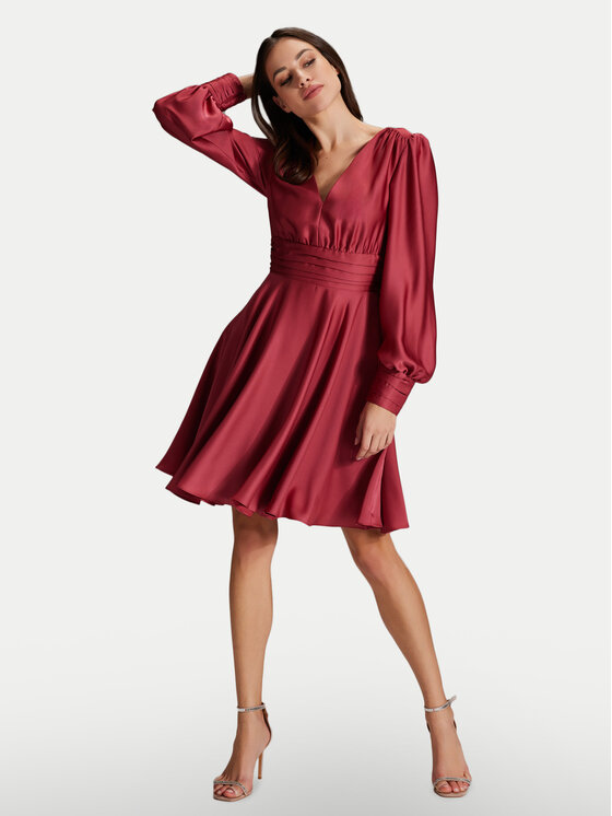 Swing Swing Koktel haljina 5AH10600 Crvena Loose Fit