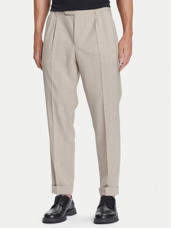 BOSS BOSS Pantaloni din material C-Perin-DPL 50545822 Bej Tapered Fit