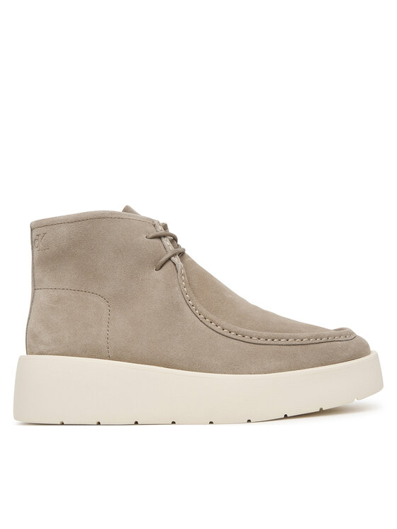 Calvin Klein Calvin Klein Gležnjače Flatf Lace Up Apr Cut Boot HW0HW03273 Bež