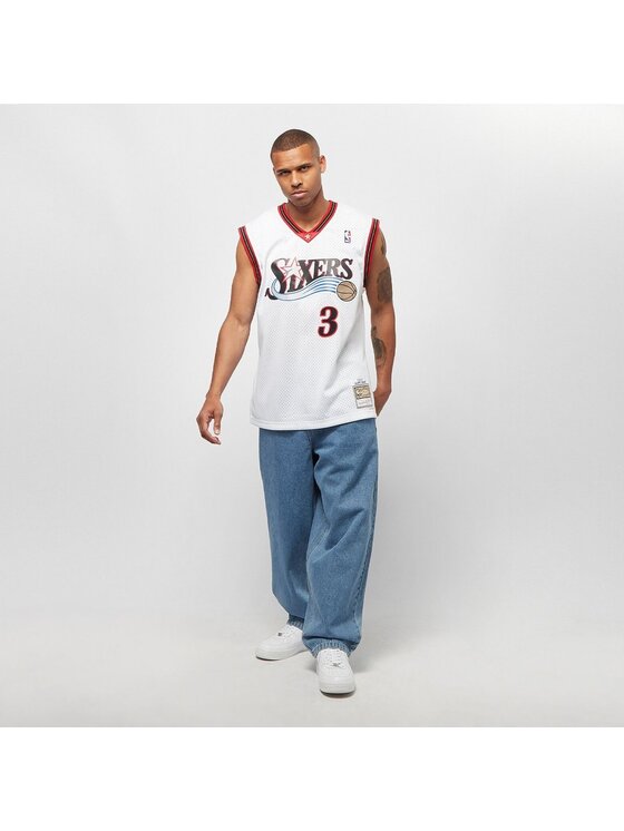 Mitchell & Ness Mitchell & Ness Tank top NBA SWINGMAN HOME JERSEY 76ERS 00 ALLEN IVERSON Biały Regular Fit