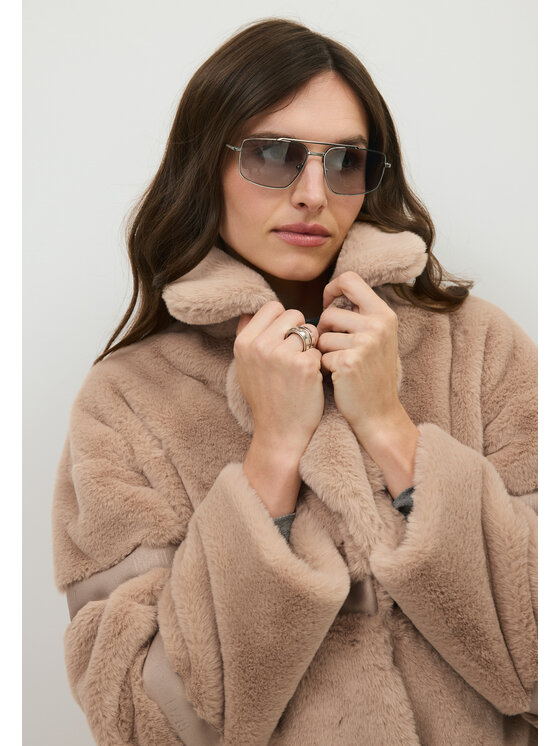 BIZUU BIZUU Zimní bunda GREGORIA FUR RELAXED FIT Hnědá Standard Fit