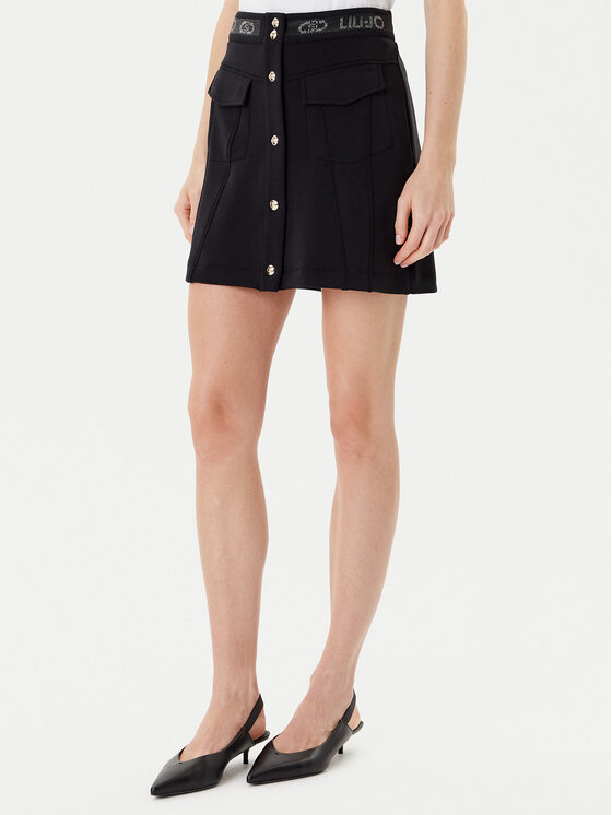 Liu Jo Spódnica TF5092 J4616 Czarny Regular Fit