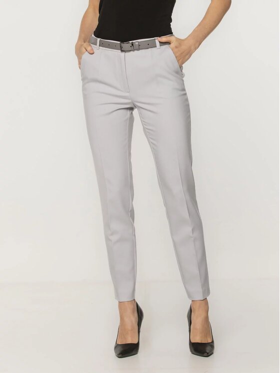Willsoor Willsoor Spodnie materiałowe 67981 Szary Cigarette Fit