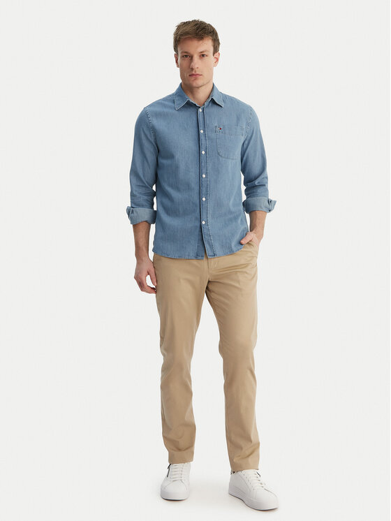Tommy Hilfiger Tommy Hilfiger džínsová košeľa MW0MW42431 Modrá Regular Fit