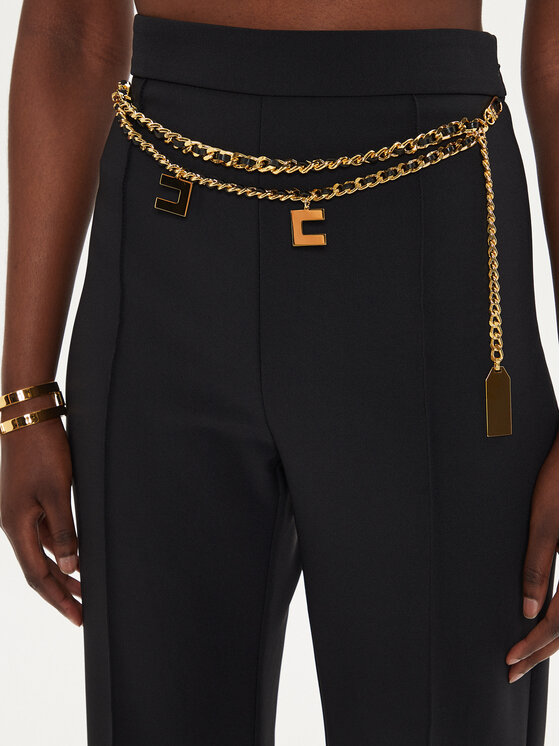 Elisabetta Franchi Elisabetta Franchi Παντελόνι Palazzo PA-T35-46E2 Μαύρο Regular Fit