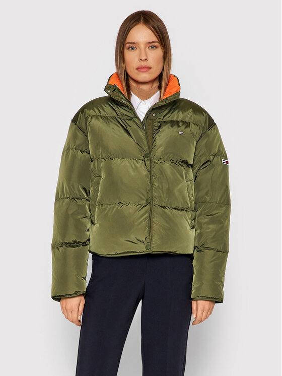Tommy Jeans Geacă din puf Color Pop DW0DW11089 Verde Regular Fit Color imagine noua