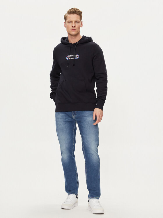 Tommy Hilfiger Tommy Hilfiger Majica dugih rukava Track Graphic MW0MW34445 Tamnoplava Regular Fit